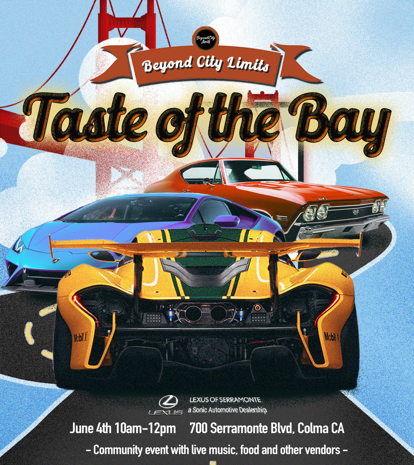 Taste of the Bay Event Poster Blue